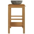 thumbnail image 5 of vidaXL Solid Wood Teak Bathroom Vanity Cabinet with Riverstone Sink 29.1"/52", 5 of 19