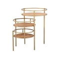 thumbnail image 4 of Dason Urban 3-Tier Metal Plant Stand, Gold Base with Acacia Wood Top, 4 of 10
