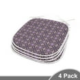 thumbnail image 2 of Art Deco Dining Chair Pad, Minimal Grid Form of Continuous Curvy Edged Squares Pattern, Water Resistant Pillow with Straps for Kitchen Seats, 4 Pieces Set, Pale Pink Lavender, by Ambesonne, 2 of 5