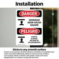 thumbnail image 3 of (2 Pack) Overhead Door Crush Hazard Bilingual OSHA Danger Sign, 3 of 7