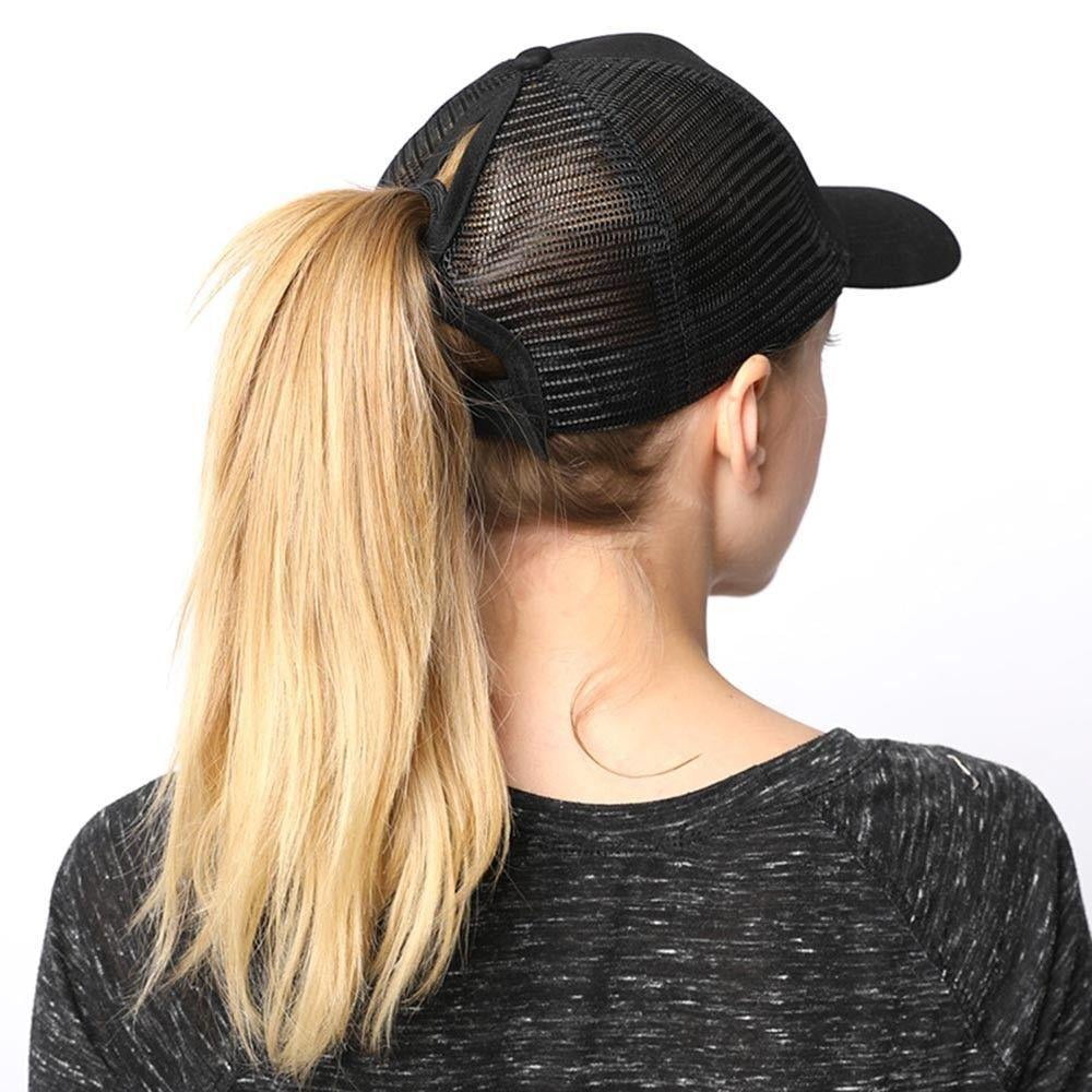 baseball hat with ponytail