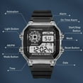 thumbnail image 3 of Reloj Electrónico, Efecto Luminoso De Segunda Sincronización, 12 24 Horas, Espejo De Resina Acrílica, Reloj Deportivo Para Hombre Para Uso Diario En El Trabajo, 3 of 7