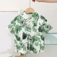 thumbnail image 2 of Ugoldhm Hawaiian Printed Button Down Shirt for Boys Short Sleeve Cotton Casual Holiday Summer Beach Shirts Size 1-12, 2 of 3
