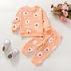 thumbnail image 2 of Gibobby Conjunto de 2 uds de pantalón para bebé Tops y pantalones con estampado de flores de manga larga para bebés recién nacidos y niñas(Naranja, 3-6 Meses), 2 of 5