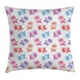 thumbnail image 1 of Floral Throw Pillow Cushion Cover, Rose Petals Romantic Blossom Fragrance in Digital Trendy Stylized Artistic Display, Decorative Square Accent Pillow Case, 16 X 16 Inches, Multicolor, by Ambesonne, 1 of 2