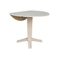 thumbnail image 4 of 42" Round Solid Wood Dual Drop Leaf Pedestal Counter Height Dining Table, 4 of 9
