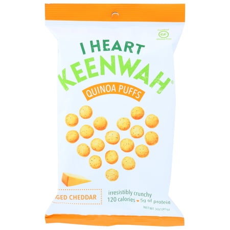 I Heart Keenwah Quinoa Puffs Aged Cheddar, 3 Oz