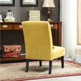 thumbnail image 3 of Roundhill Pisano Fabric Armless Contemporary Accent Chair with Kidney Pillow, Multiple Colors Available, 3 of 7