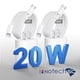 thumbnail image 1 of Cargador de Pared USB C Innotech para iPhone 15/15 Pro/15 Pro Max Paquete de 2 Carga Rápida Adaptador PD 20W con Cable Trenzado USB de 10 Pies, 1 of 9