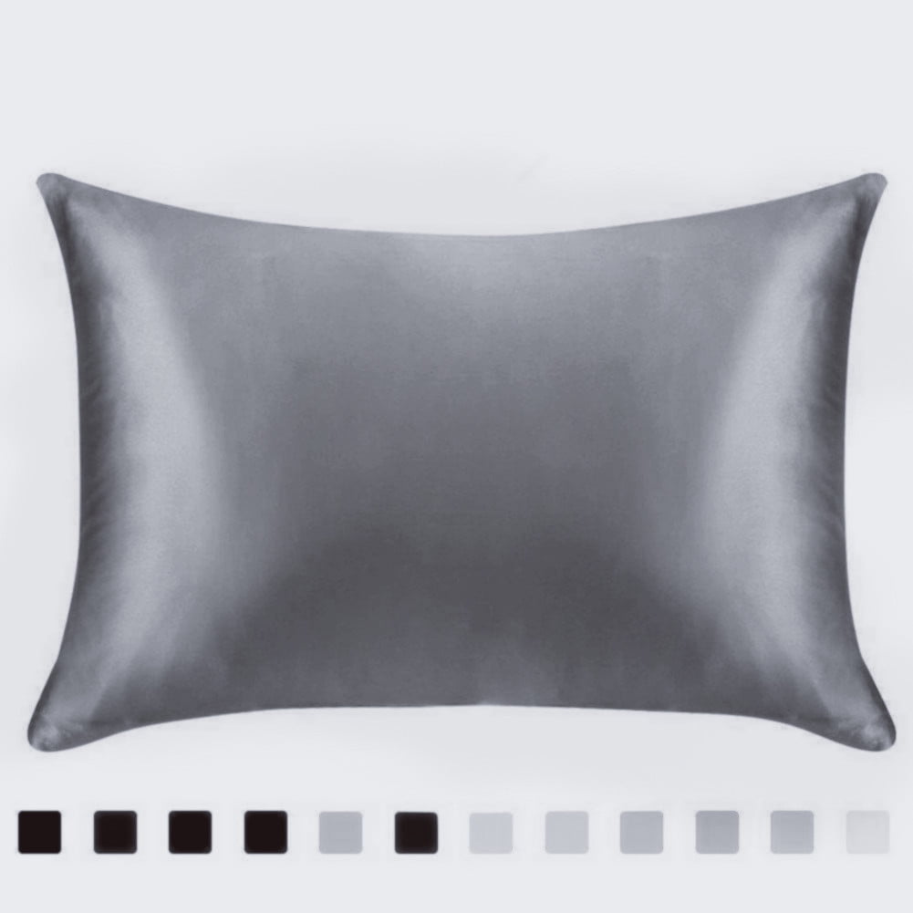 Silk Satin Pillowcase for Hair and Skin (Gray, 20x30 inches) Slip