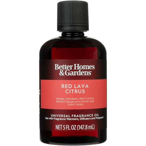 Better Homes & Gardens Universal Fragrance Oil, Red Lava & Citrus, 5 fl oz, for use with Fragrance Oil Diffusers, Fragrance Warmers, Potpourri, and Wicking Fragrance Diffusers