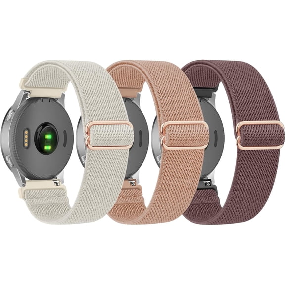 BDKWID-3 PACK Bands for Garmin Venu 3S / Venu 2S / Vivoactive 4S / Vivomove 3S / Forerunner 265s Watch Band, 18mm Quick Release Soft Stretchy Nylon Replacement Wristband Sport Strap for Garmin Foreru