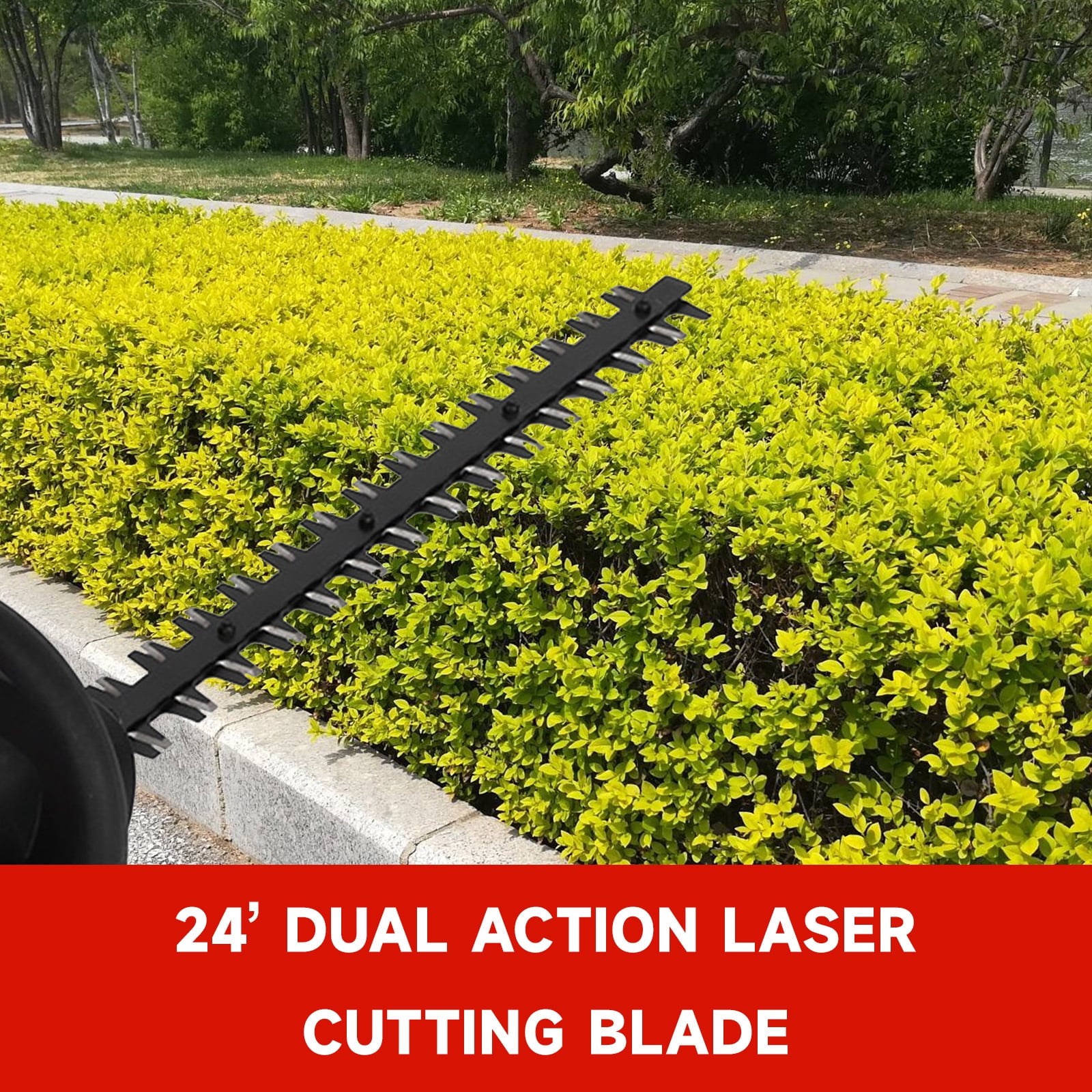 Hedge Trimmer, 1 Set 24 Inch Fuel-efficient Low Voice High-powered Hedge Trimmer Double Side Blade 26cc Gas Bush Cutter