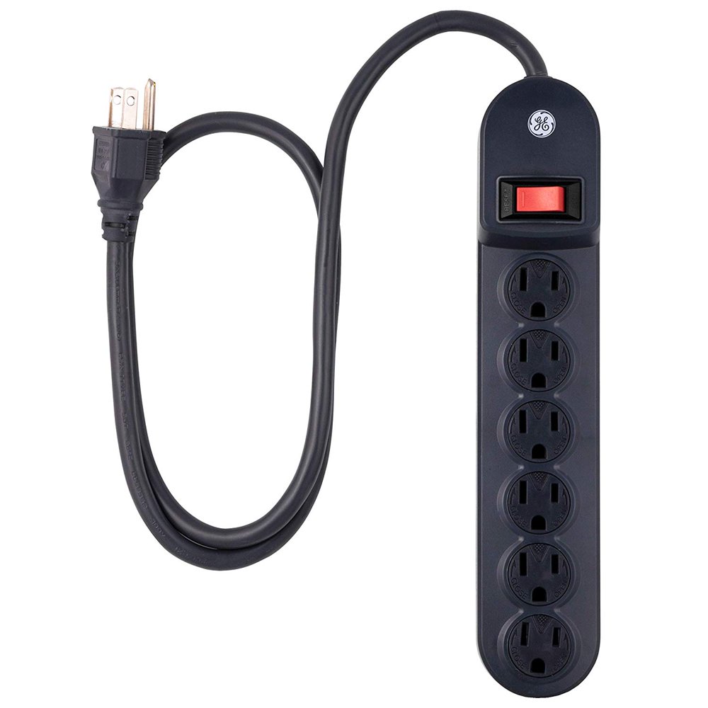 GEbranded 6 Outlet Power Strip, Black, 3ft. 56223