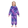 thumbnail image 2 of Fluffy Pajamas Set Fuzzy Winter Warm Pj Sets Pullover Tops and Long Pants Indigo and Violet Hearts X-Large, 2 of 8