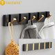thumbnail image 2 of Colgador de toallas plegable de 2 vías, gancho de pared, perchero para baño, cocina, dormitorio, pasillo, negro y dorado, 2 of 5
