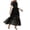 Black, variant on DGMIOCS Women's Gothic Tulle Maxi Dress - Sheer Mesh Tiered Ruffle Bow Neck Sparkly Formal Evening Gown Black L