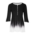thumbnail image 5 of Fiudx Ropa de Mujer Camiseta Estampada a La Moda para Mujer, Blusa con Mangas 3/4, Camisetas Informales con Cuello En V, 5 of 5