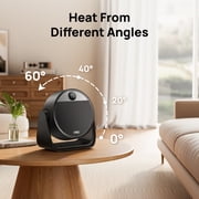 DREO Heater, Space Heater with 60° Adjustable Tilt, 1500W Electric Heaters for Inside with Thermostat, 8 Safety Protections, 12H Timer, 3 Modes, Remote, Portable Heater for Home, Office