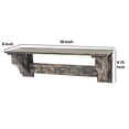 thumbnail image 5 of Benzara - Hanging shelf - 4 hooks - wood - distressed black, 5 of 5