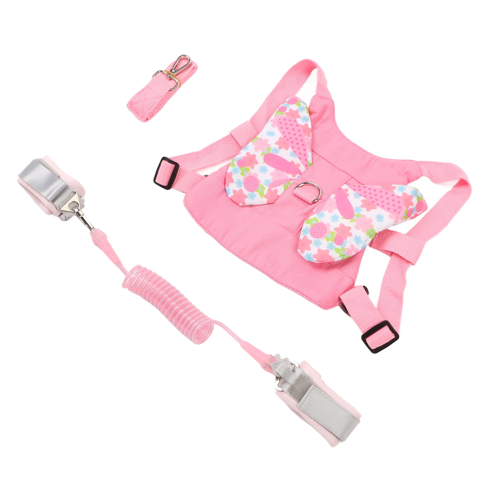 Toddler Harness Leash with Retractable Wrist Link Pink 1.5M / 4.9 ft Butterfly Prevent Lost Safety Walking Assistant Belt Strap for Kids