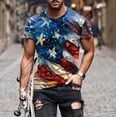thumbnail image 2 of Cavosen Mens Tshirts Graphic Short Sleeve Crew Neck 4th of July Patriotic Tee Red White and Blue Shirt Summer Basic Tops, 2 of 5
