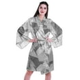 thumbnail image 1 of Moomaya Printed Womens Kimono Sleeve Robes Satin Silk Getting Ready Bridal Robe Coverup, 1 of 7