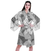 Moomaya Printed Womens Kimono Sleeve Robes Satin Silk Getting Ready Bridal Robe Coverup
