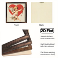 thumbnail image 4 of 2D Flat, 1Pc Frame Sign Valentine's Day Gift Cupid, Heart-shaped Background, Classical Romanticism Style Wall Art Paintings Ideal Gift For Living Room Bedroom Corridor Wall Decor Room Decoration, 4 of 9