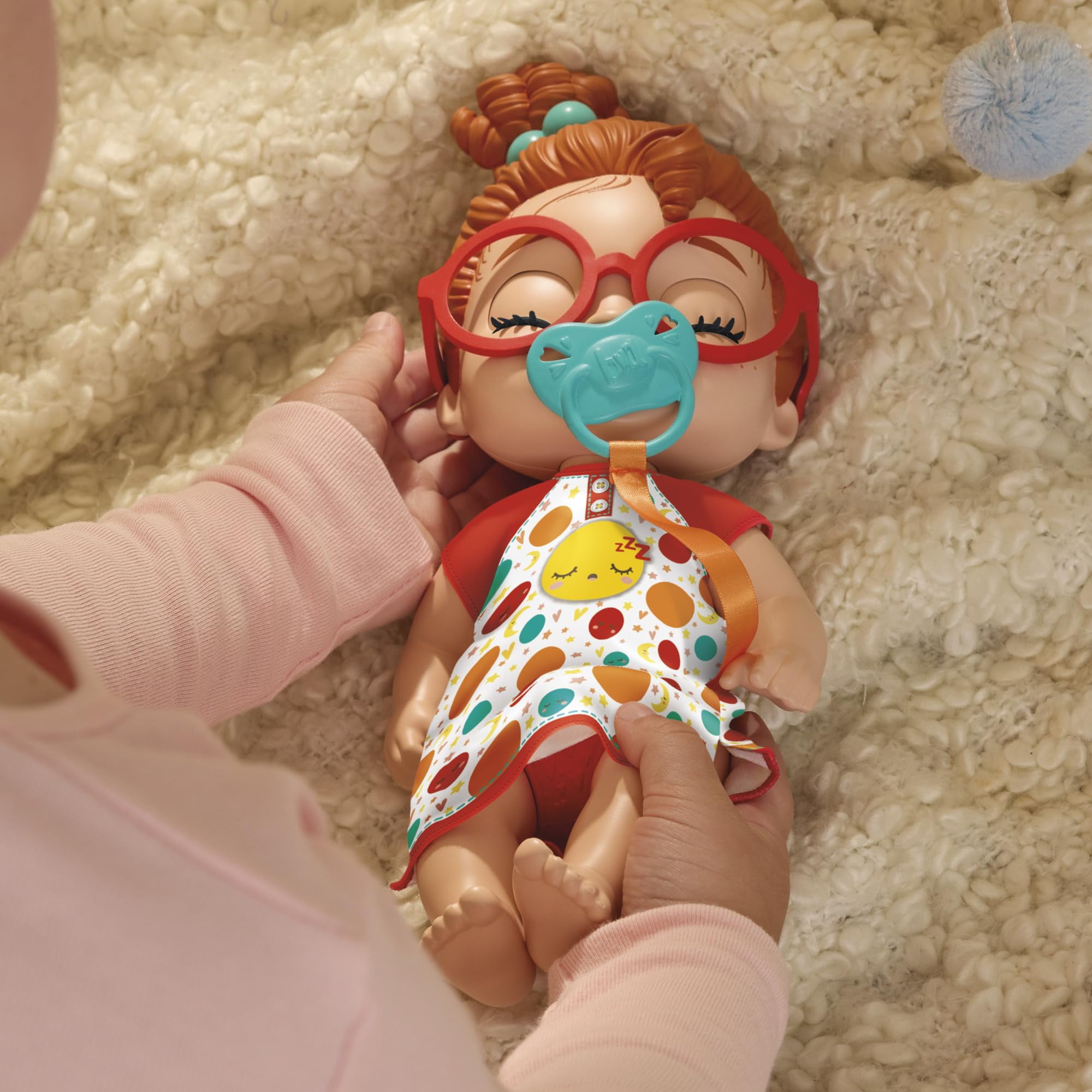 Baby Alive Lil Dreamer Dottie Doodle Red Hair Baby Doll Sleepover Toy for Girls & Boys 3+