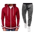 thumbnail image 2 of Bixock Men Jogging Suits Set,Men's 2 Piece Sweatsuit Outfits Solid Color Hooded Full Zip up Sweatshirt Soft Casual Daily Wear Long Pants Set, 2 of 6