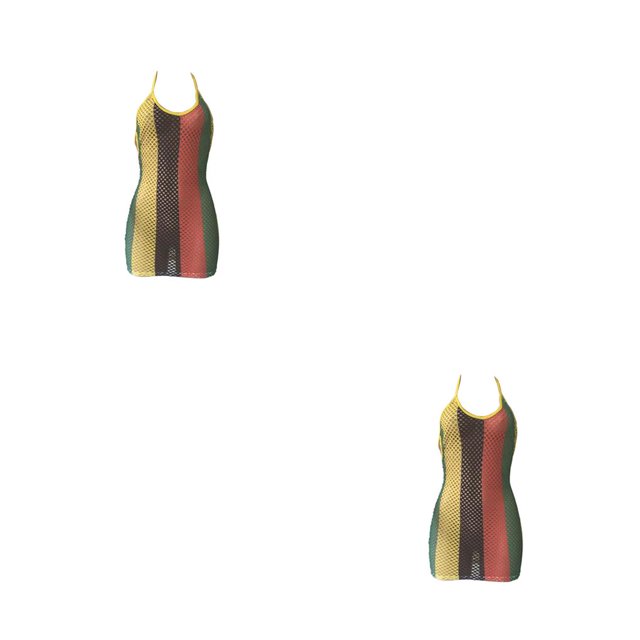 Vestido de malla sexy Qarigey Hollow Estética Sundress Transpirable Slim Clubwear Playa Vacaciones Verano Moda Ropa XL