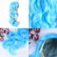 thumbnail image 4 of Pelucas de pelo rizado de onda larga de 80 cm con flequillo Peluca de cosplay Pelucas de cosplay de anime estilo Lolita (azul cielo), 4 of 5