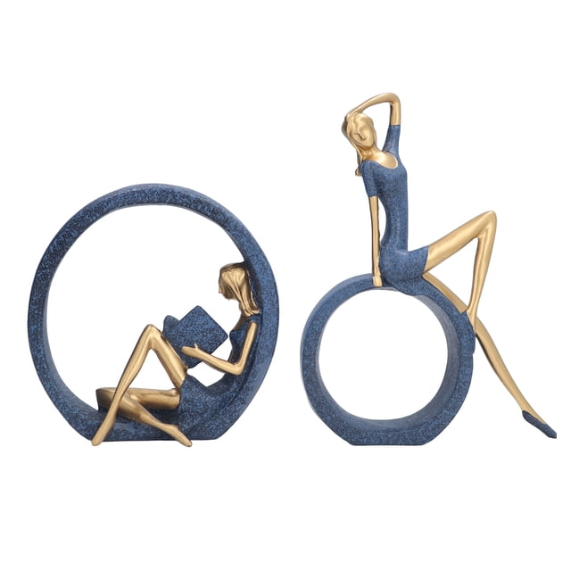 Yoga Girl Statue, Reading Woman Sculpture Hand Crafted High Appearance Finish For Hallway For Office Desktop