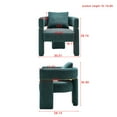 thumbnail image 3 of 30.51" Wide Accent Chair, Modern Boucle Chair with Pillow, Fluffy Side Corner Sofa Chair, Round Barrel Arm Chair with Wood Frame,  Leisure Single Sofa Chair Vanity Chair for Compact Space, Green, 3 of 9