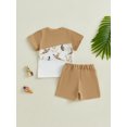 thumbnail image 6 of Baby Toddler Boy Duck Outfit 3 6 12 18 24 Months 2T 3T 4T 5T Contrast Short Sleeve T-shirts Solid Elastic Waist Shorts 2 Piece Summer Clothes Set, 6 of 9