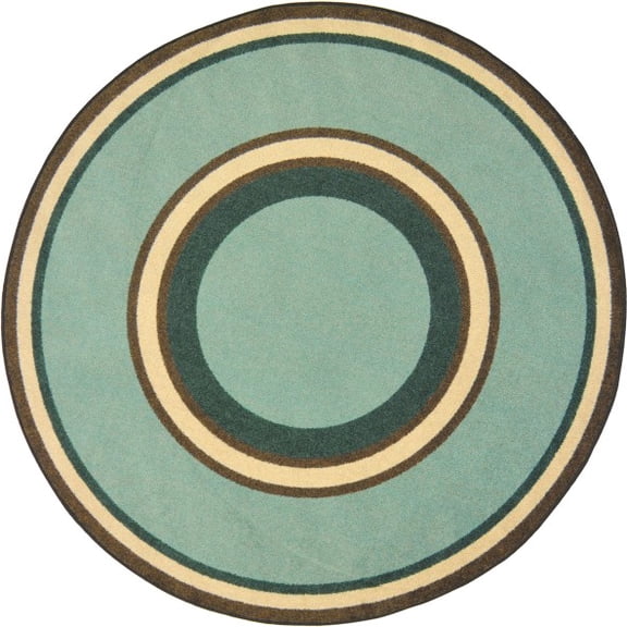 Joy Carpets 1726CC-09 Kid Essentials Ripples Oval Misc Sold Color Area Rugs 09 Woodland - 5 ft. 4 in. x 7 ft. 8 in.