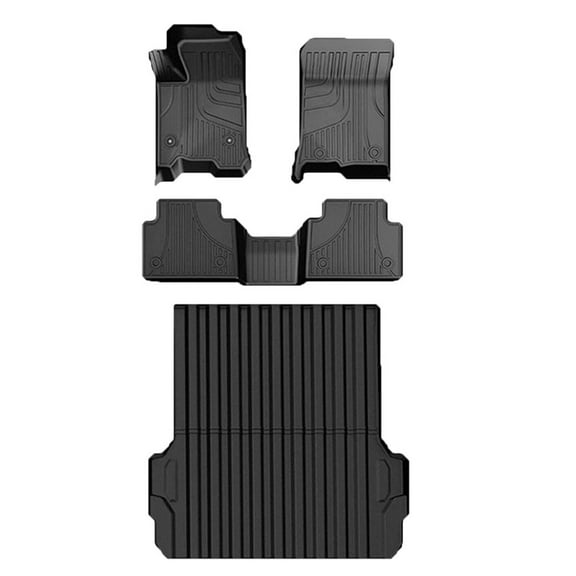 IKABEVEM Car Floor Mats & Cargo Liner TPE Rear Trunk Mat Set For Chevy Colorado 2023-2024 All Weather Liners Protection