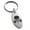 Silver, variant on Stainless Steel Biohazard Skull Gas Mask Engraved Small Oval Charm Keychain Keyring