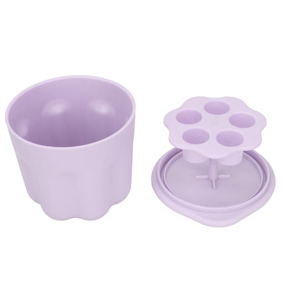 BOKYAN Silicone Makeup Brush Cleaner & Drying Rack – Soft Purple Cleaning Bowl with 5‑Hole Holder, Dust‑Proof Cover, Reusable Nail Art Brush Wash Tool