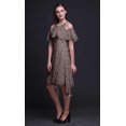 thumbnail image 4 of Bimba Damask Print Womenâ€™s Chic Style Cold Shoulder Shift Dress Summer Tunic -Medium, 4 of 6