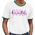 thumbnail image 2 of Birth Doula Ringer Tee Shirt Unisex Large White/Kelly Green, 2 of 5