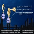 thumbnail image 2 of Gem Stone King 10K Yellow Gold Blue Tanzanite Stud Dangle Earrings for Women | 1.32 Cttw | Gemstone December Birthstone | Pear Shape 7X5MM, 2 of 6
