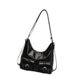 thumbnail image 4 of Bolso de hombro para mujer de piel sintética con múltiples bolsillos, bolso de mano para el trabajo y actividades al aire libre. Negro, 4 of 9