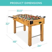 Best Choice Products 48in Foosball Table for Kids & Adults, Arcade Soccer Game Table w/ 2 Balls - Light Brown