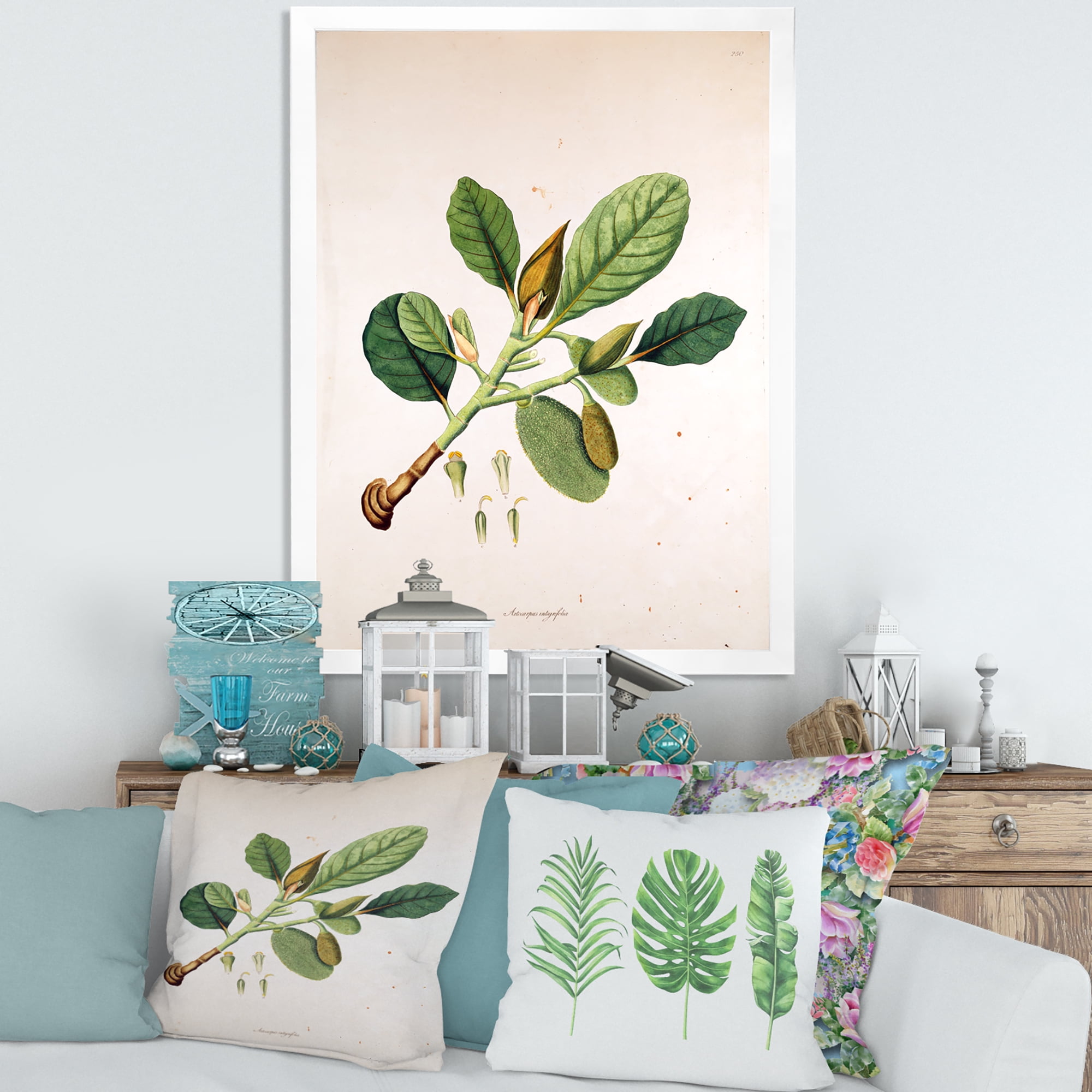 Designart 'Ancient London Plants I' Farmhouse Framed Art Print