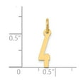 thumbnail image 3 of 14k Small Polished Elongated 4 Charm in 14k Yellow Gold, 3 of 3