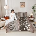 thumbnail image 4 of Homewish Fashion Western Aztec Queen Comforter Set for Female, Abstract Stripes Ombre Bedding Sets, Brown Hippie Triangle Reversible Bedding Comforter Set, Super Cozy Room Decor, 3-Piece, 4 of 8