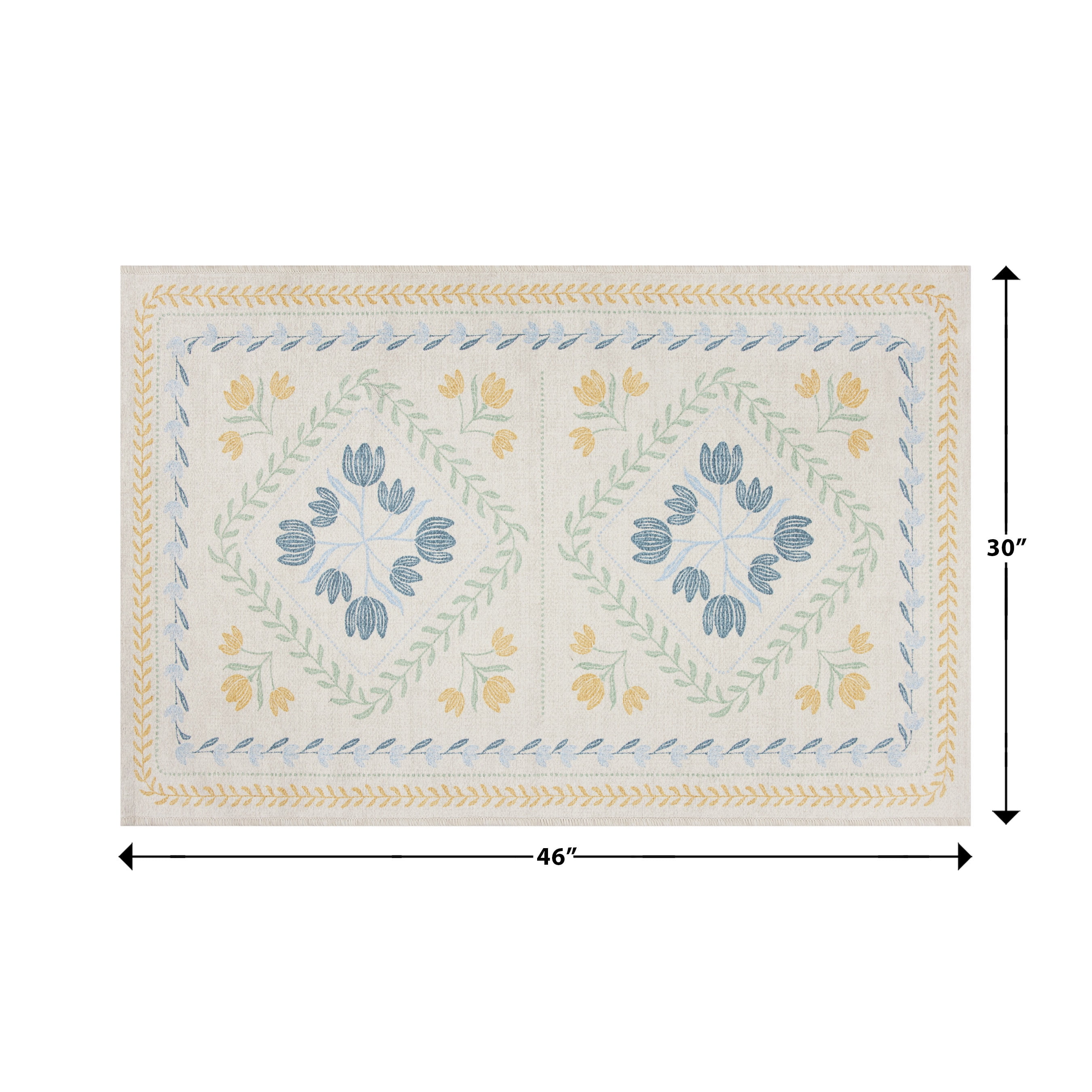 Better Homes & Gardens Blue & Yellow Soliel Floral 30" x 46" Accent Rug