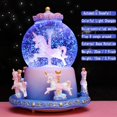 thumbnail image 2 of LED Carousel Snow Globes Rotating Music Box Birthday Swan Lake Crystal Ball Home Decor for Kids, 2 of 6